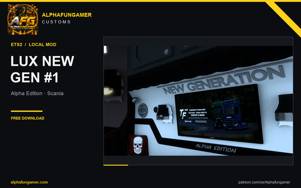 Local Mod Lux New Gen #1 Interior Alpha Edition for Scania – Alphafungamer Customs