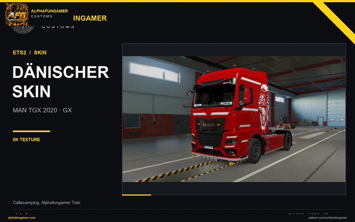 MAN TGX 2020 Dänischer Skin in 8K – Alphafungamer Customs
