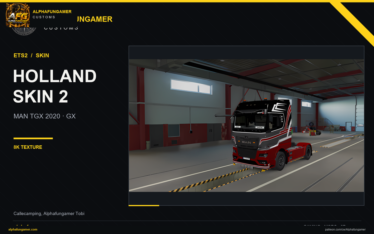 Man TGX 2020 Holland Skin 2 in 8K – Alphafungamer Customs
