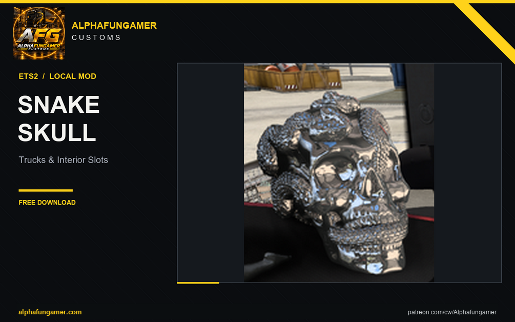 Local Mod Snake Skull for all Trucks & slots (Eyes light in the Night) – Alphafungamer Customs